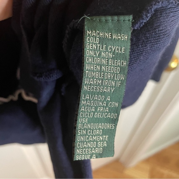 Lauren Ralph Lauren Navy Blue Button up Cardigan with White Lining Size 2X USA - Picture 7 of 7